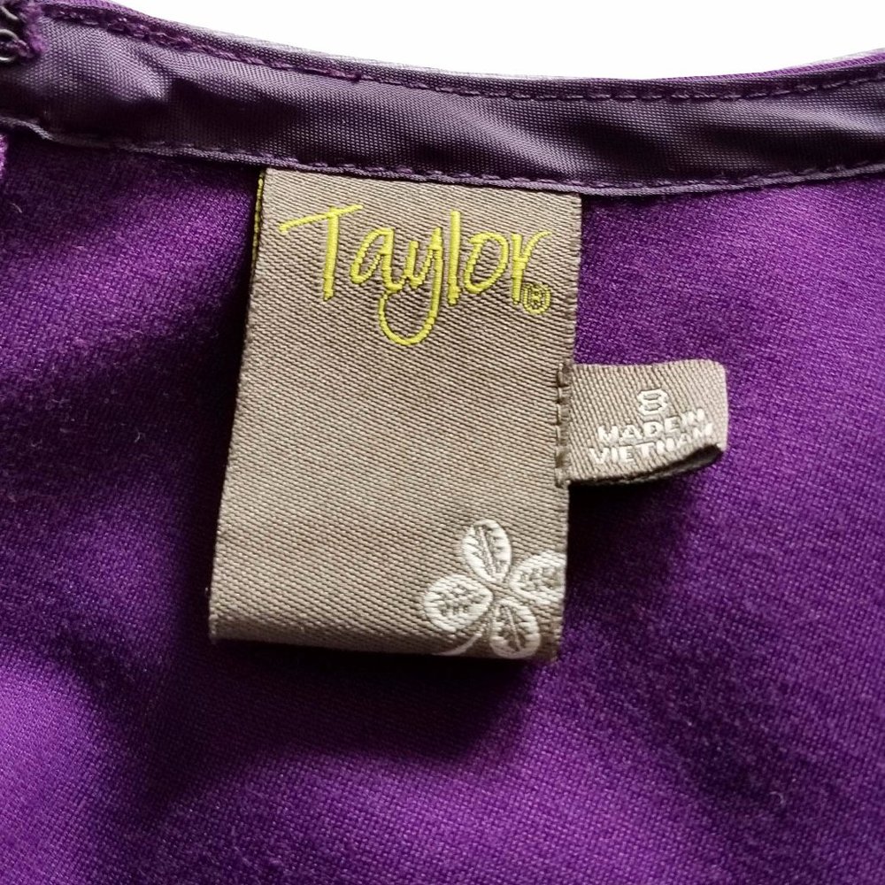 TAYLOR BRAND RUFFLE HEM SLEEVELESS DRESS - Picture 6 of 8